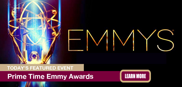 No Image found . This Image is about the event Emmy Awards, Primetime: September 14 (est). Click on the event name to see the event detail.
