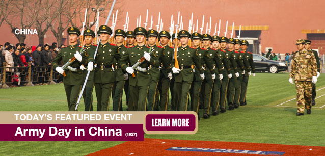 No Image found . This Image is about the event Army Day (CN)(1927): August 1. Click on the event name to see the event detail.
