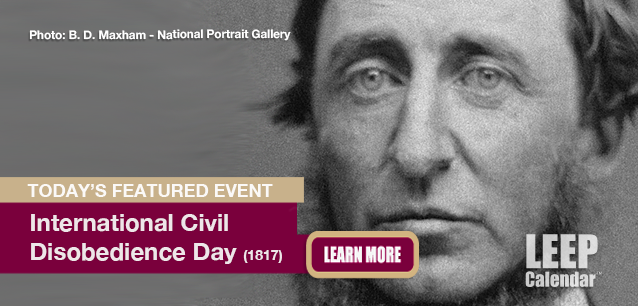 No Image found . This Image is about the event Civil Disobedience Thoreau, Intl. (1817): July 12. Click on the event name to see the event detail.