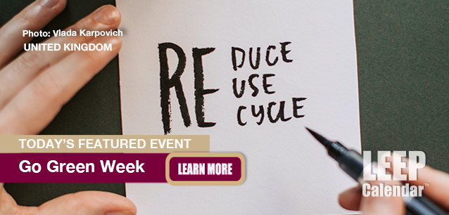 No Image found . This Image is about the event Go Green Week (UK): June 7-15. Click on the event name to see the event detail.