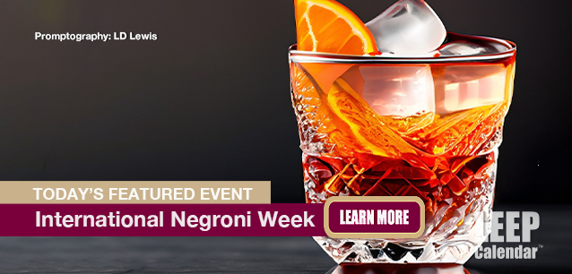 No Image found . This Image is about the event Negroni Week, Intl.: September 15-21 (est). Click on the event name to see the event detail.
