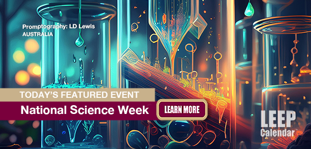 No Image found . This Image is about the event Science Week, Ntl.,(AU): August 9-17 (est). Click on the event name to see the event detail.